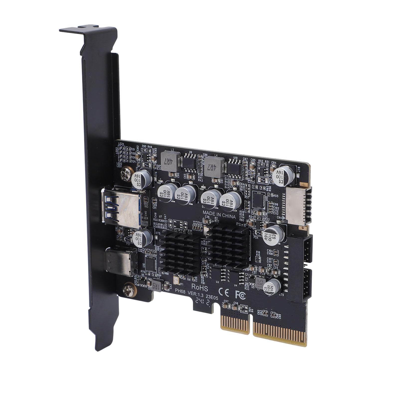 Yosoo Health Gear Scheda di Espansione PCIe A USB 3.2 PCB Scheda di Espansione USB PCI Express 3.0 10 Gbps con A Tipo C Tipo E 19 Pin 20 Pin per Aggiornamento PC Desktop Ed del Pannello Frontale