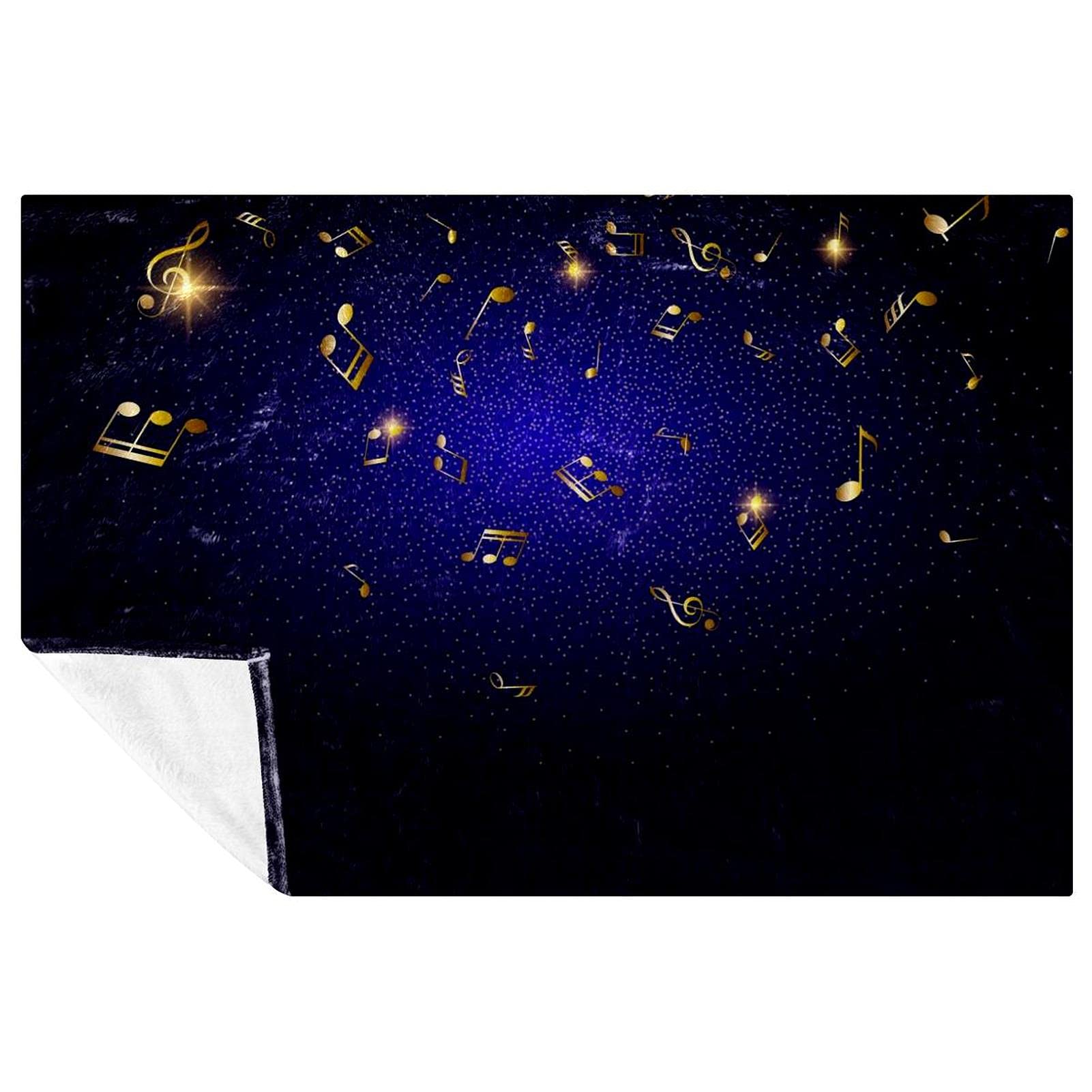 Couverture douce isolante contre le froid pour lit et canapé motif musique abstrait