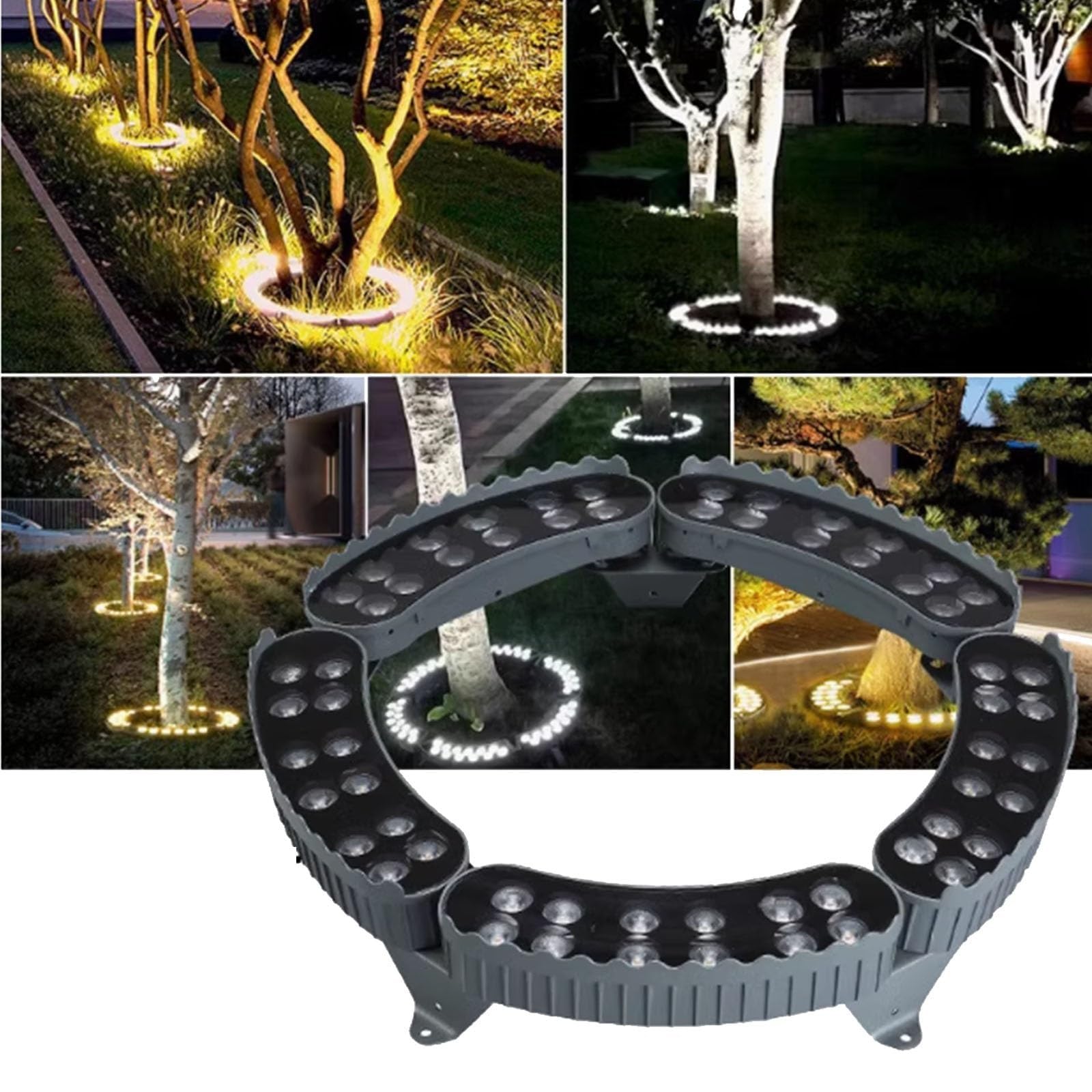 Luci Che Abbracciano Gli Alberi, Faretti Ad Anello A LED AC220V per Alberi, Luci Che Circondano Gli Alberi, Luci A Colonna Impermeabili per Esterni IP65(A-RGB,7PCS(84W))