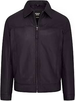 Mens Classic 100% Nappa Leather Harrington Biker Jacket at