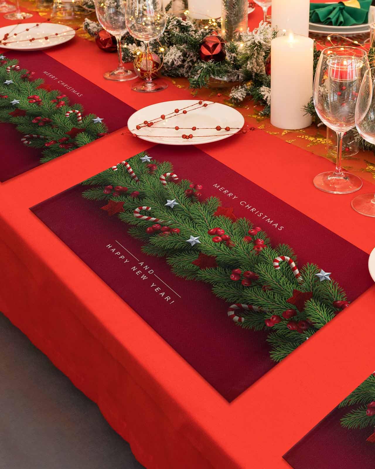Amazon.co.jp: Merry Christmas プレースマット 6枚セット クリスマス