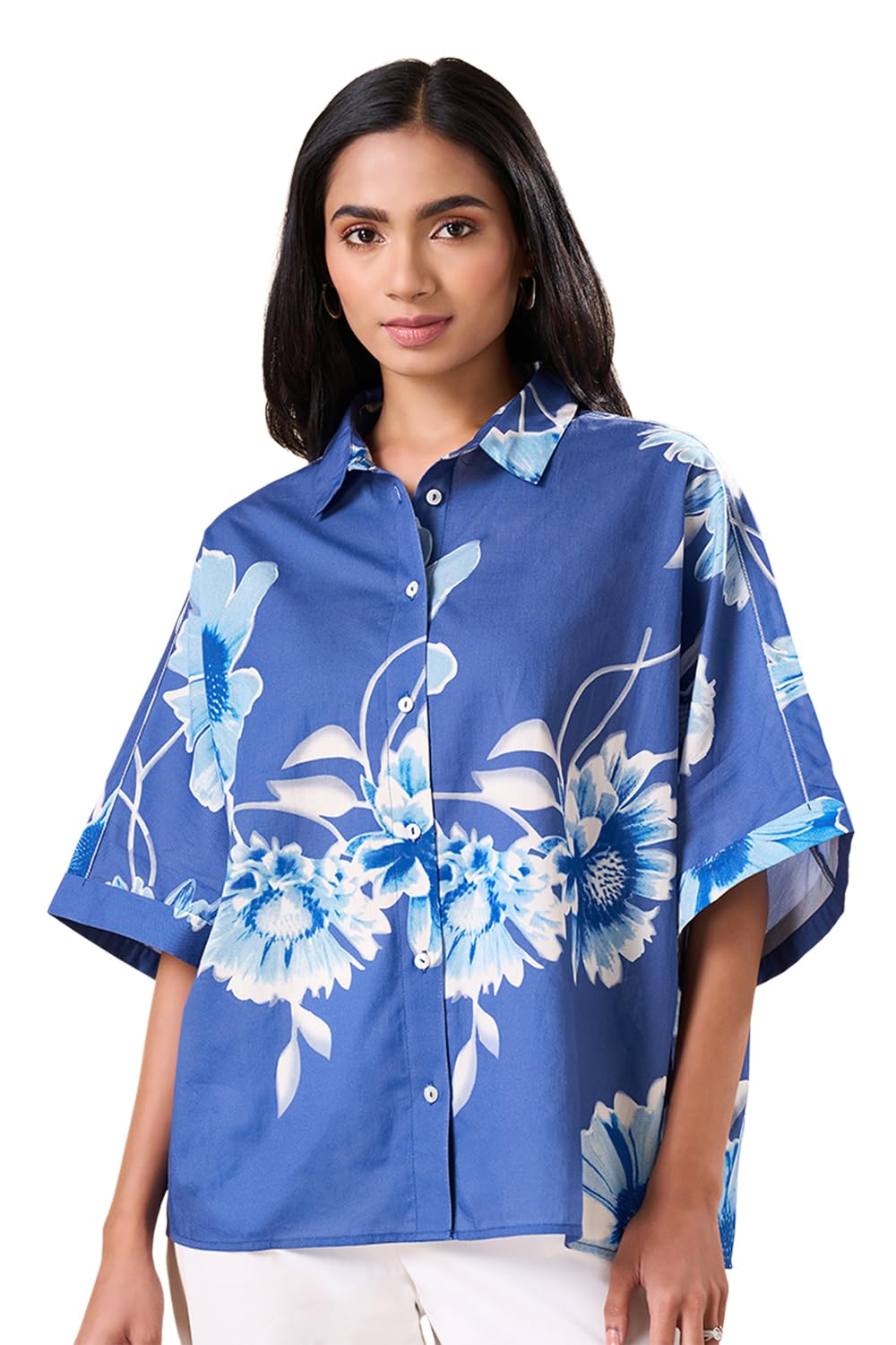 Women's Floral Boxy Fit Shirt-image-18