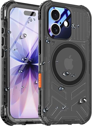 Mangix for iPhone 17 Case, Magnetic Compatible with Magsafe Built-in Screen Prot