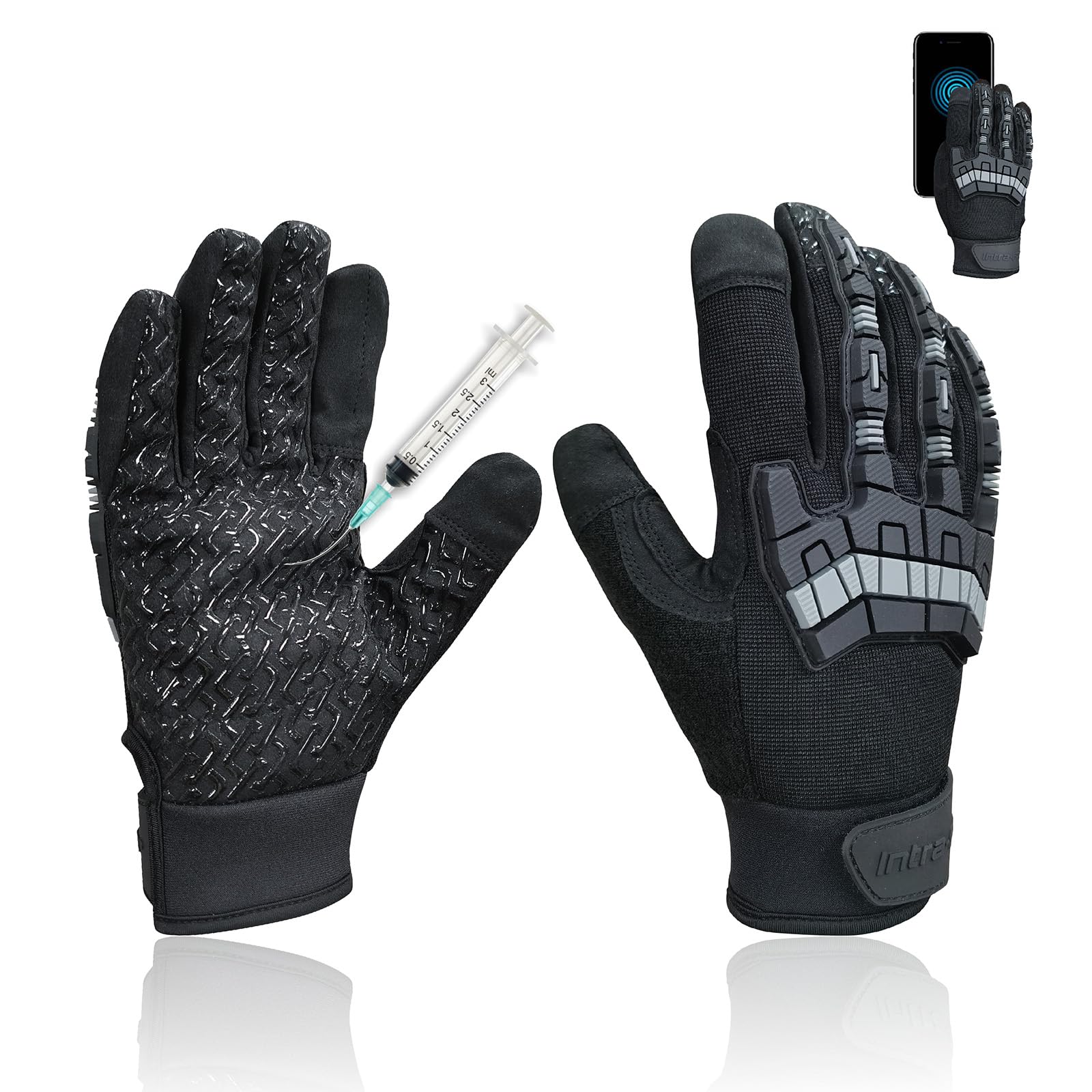 Intra-FIT Needle Puncture & Thorn Proof Gloves, ANSI A9, with Impact Protection, Flexible and Breathable Work Gloves for Men Size XL