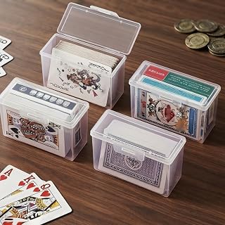 1 Pc Transparent Playing Card Storage Box, Clear Plastic Organizer Case for Poker Cards, Decks, Business Cards and Small Accessories