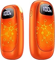 Vista 1 de Hand Warmers Rechargeable 2 Pack, Electric Dual-Sided Heating with LED Display & Flashlight, Max 127℉, 13Hrs Long Lasting Pocket Heater for