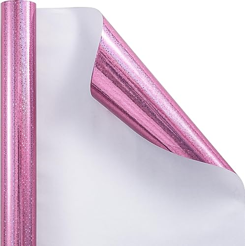 Miniatura 6 de LeZakaa Papel de Regalo Holográfico Rosa, Papel de Aluminio Metálico con Brillo y Diseño de Estrellas para Navidad, Día de la Madre, Graduación,