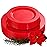 FLOWERCAT 60PCS Red Plastic Plates - Heavy Duty Red Plates Disposable for Party - Include 30PCS 10.25inch and 30PCS 7.5inch for 30 guests Party & Christmas & New Year