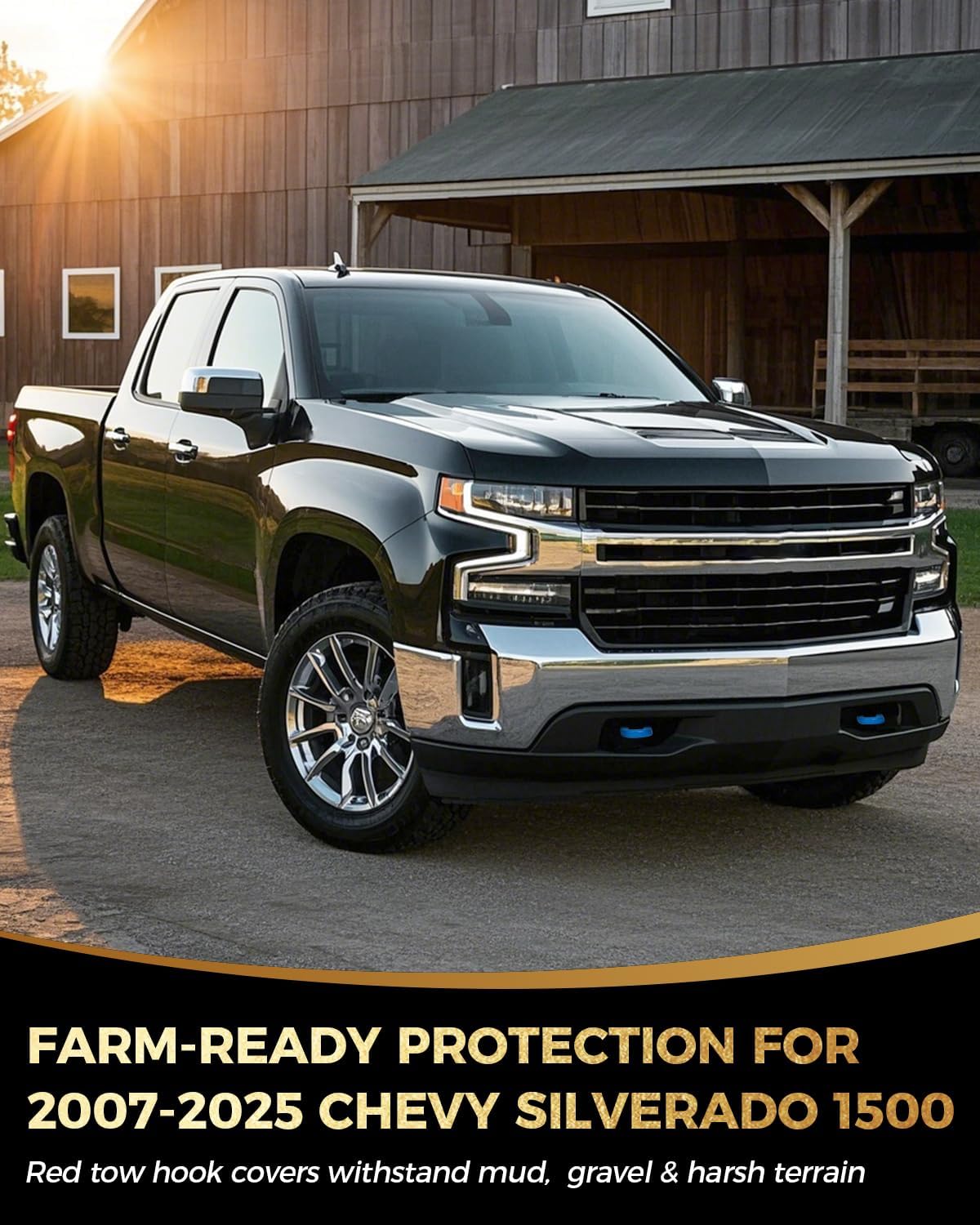 Tow Hook Covers Fit for Chevy Silverado 1500, Blue image 2
