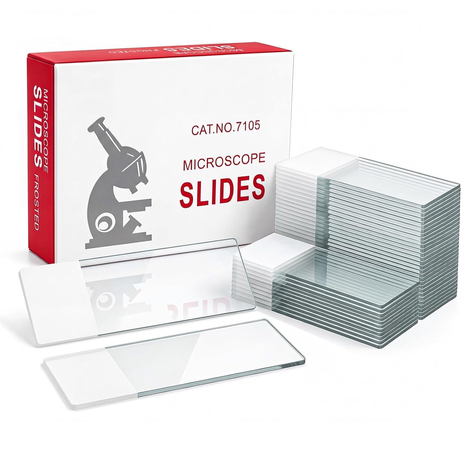 Tellegloww 50 Pcs Pre-Cleaned Single Concave Microscope Glass Slide 3" x 1" | Vacuum Sealed Packaging, Smooth Polished Edges, Clear Optical Glass, Ideal for Wet Specimen and Microbial Observation