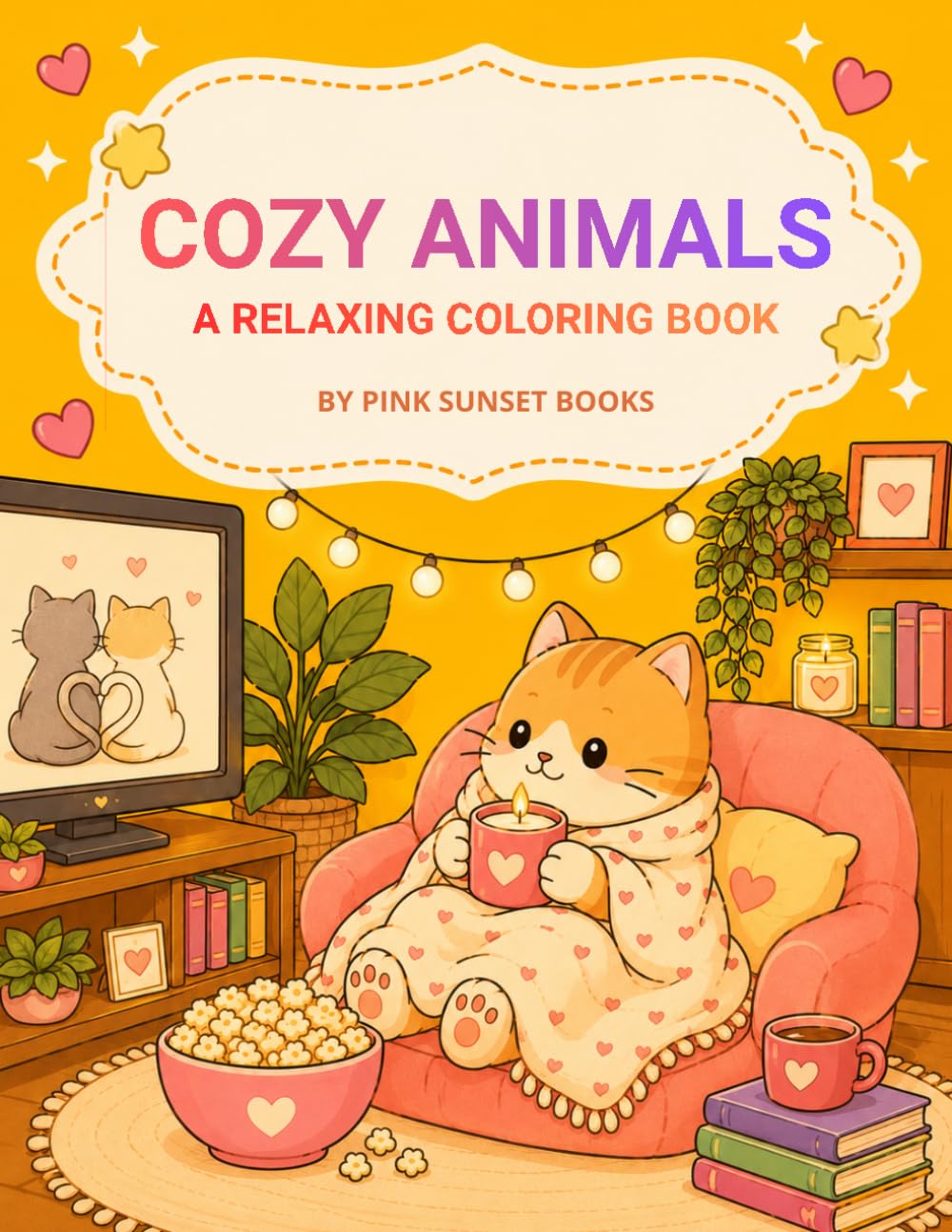 Cute Cozy Animals: A Relaxing Coloring Book with 40 Adorable Animal Scenes