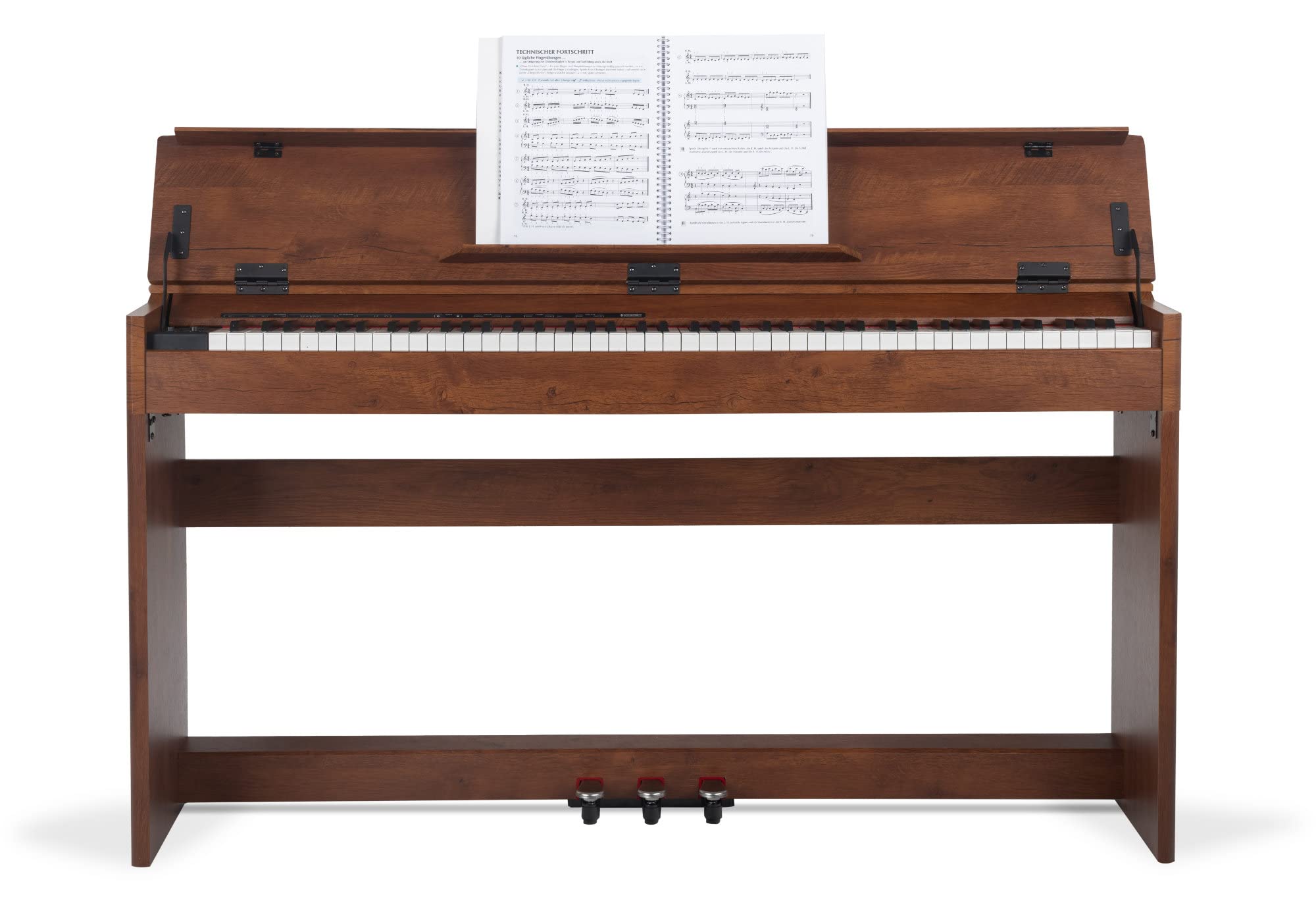 McGrey DP-18 WN Pianoforte Digitale Noce Opaco - 88 Tasti Tastiera con azione a martello - Pianola musicale con USB, 128 suoni, 128 polifonie, 3 pedali - Piano digitale per scuola