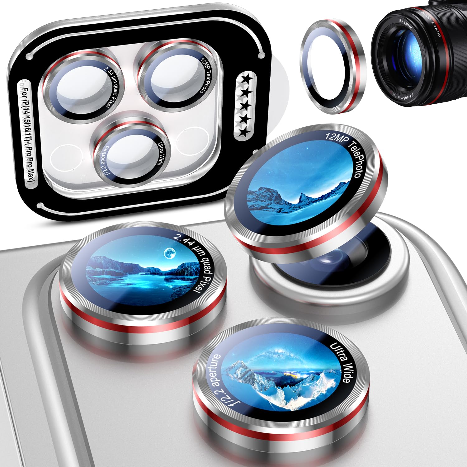 Uyiton for iPhone 17/16/15/14 (Pro Max &amp; Pro) Camera Lens Protector