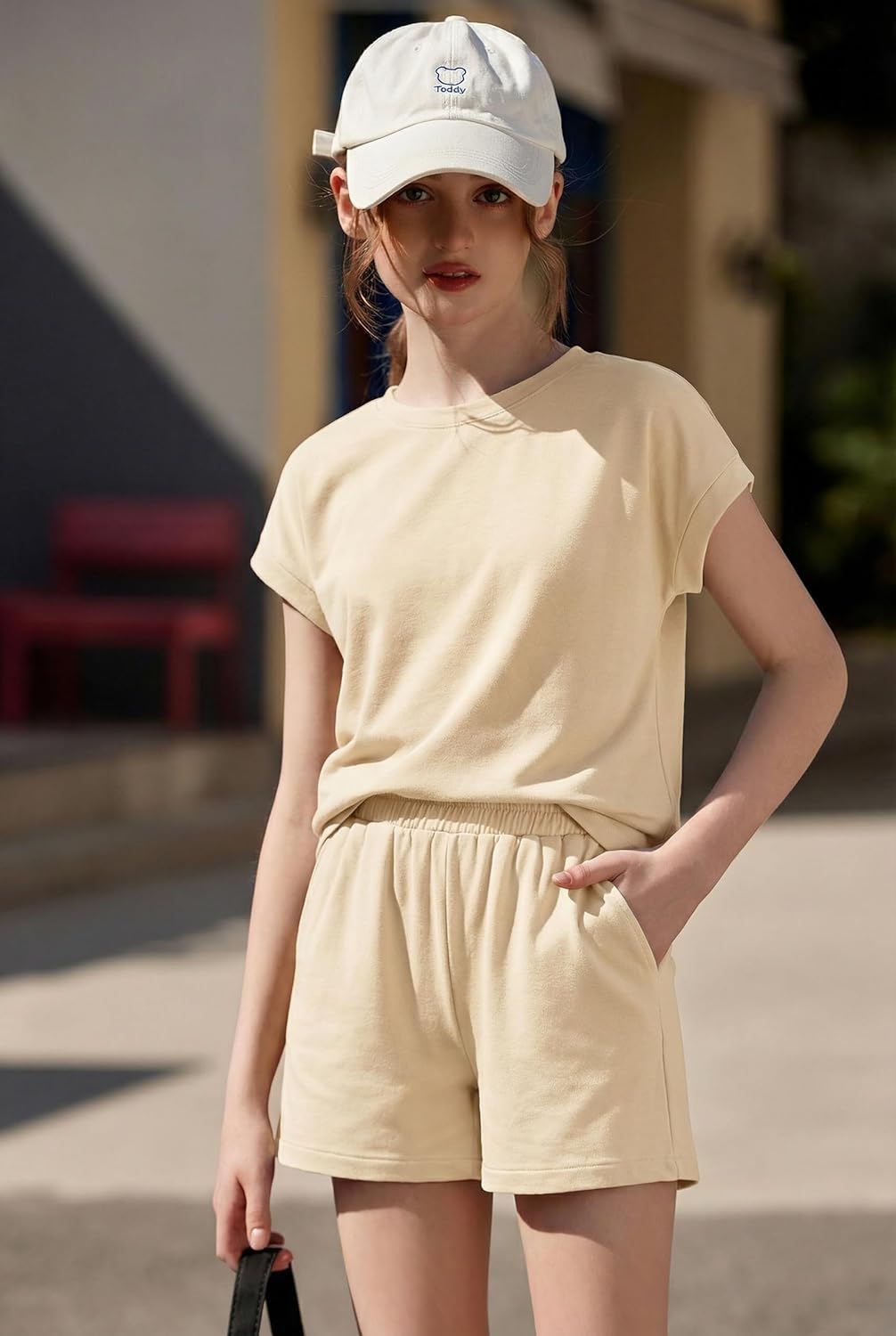 Arshiner Girls Summer 2 Piece Outfits Short Sleeve T Shirts Top and Shorts Clothing Sets with Pockets - Image 7