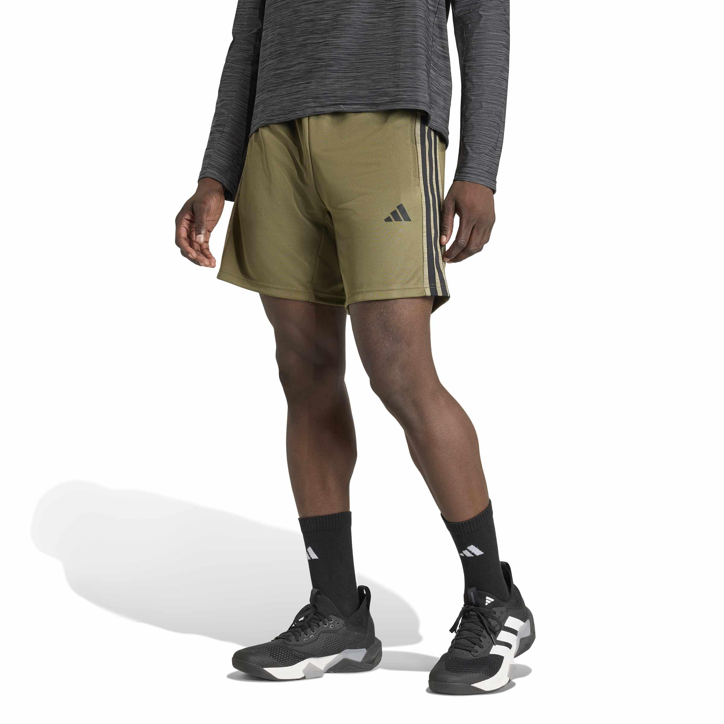 adidas Herren Shorts Workout Essentials All-Set 3-Stripes Knit Short
