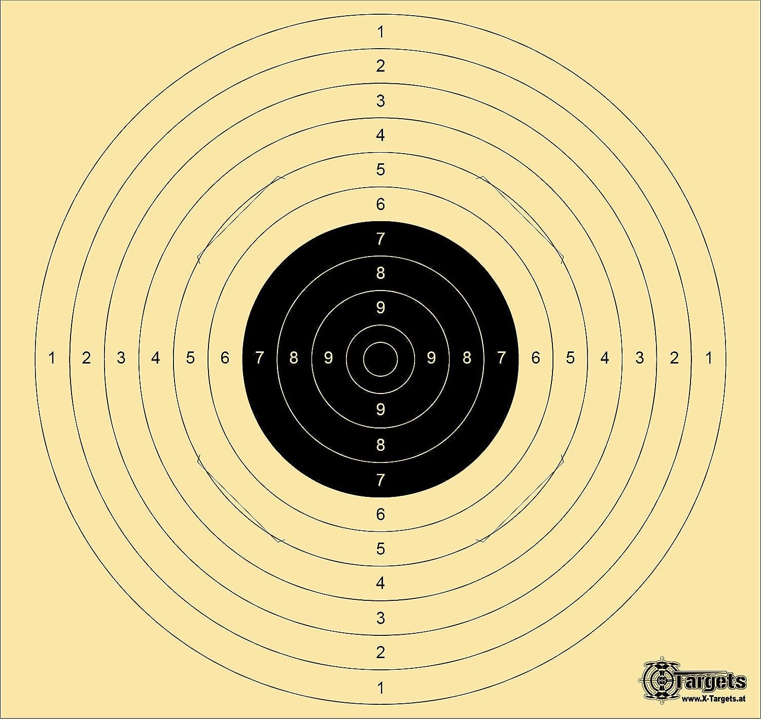 X-Targets Ensemble de cibles 140 pièces Standard/Duel Target / 52x55 cm et 26x26 cm/Carton de cibles de tir 200 g/m² Chamois