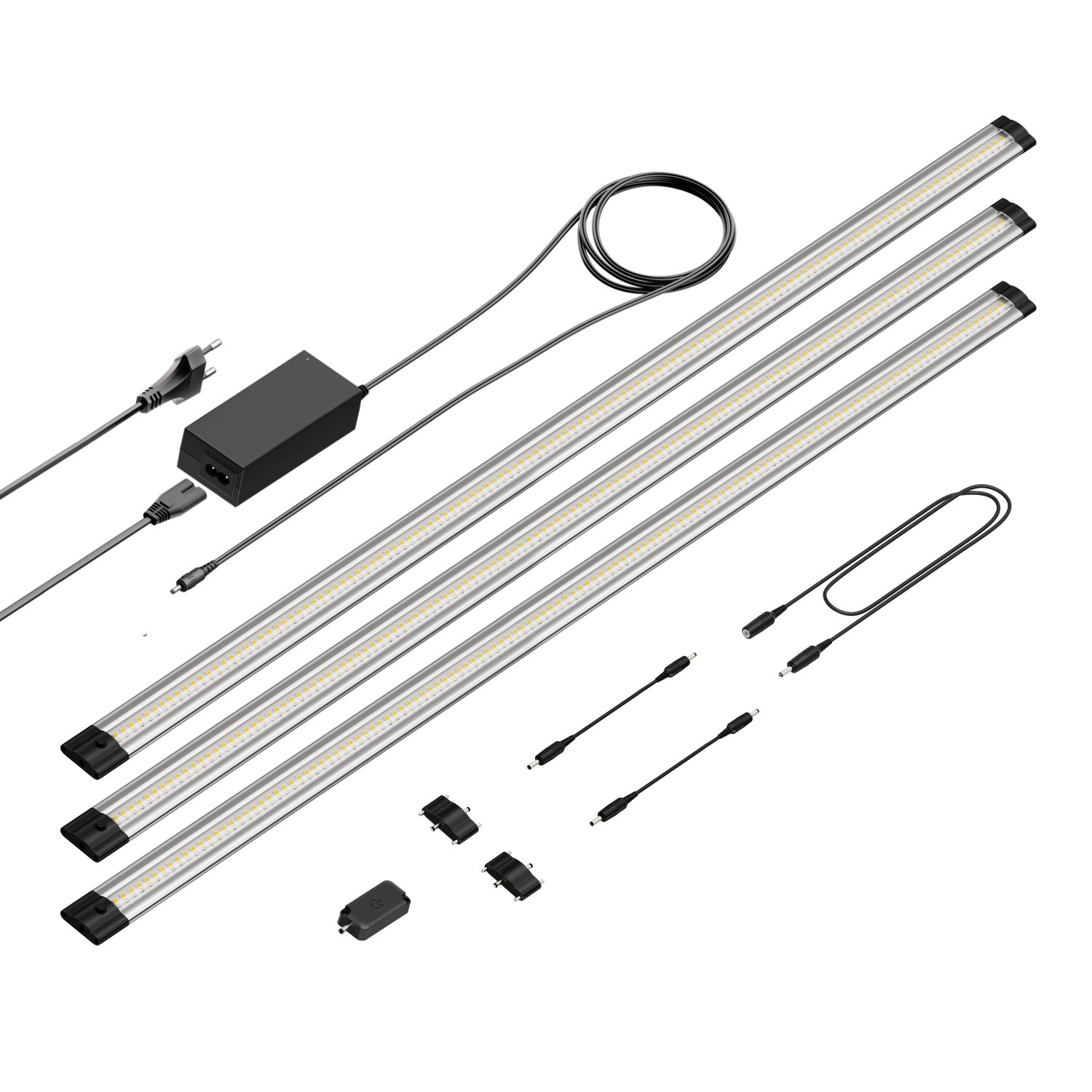 parlat Oprawa podszafkowa LED Siris, ściemniacz dotykowy, płaska, każda 90cm, każda 963lm, ciepła biel, zestaw 3