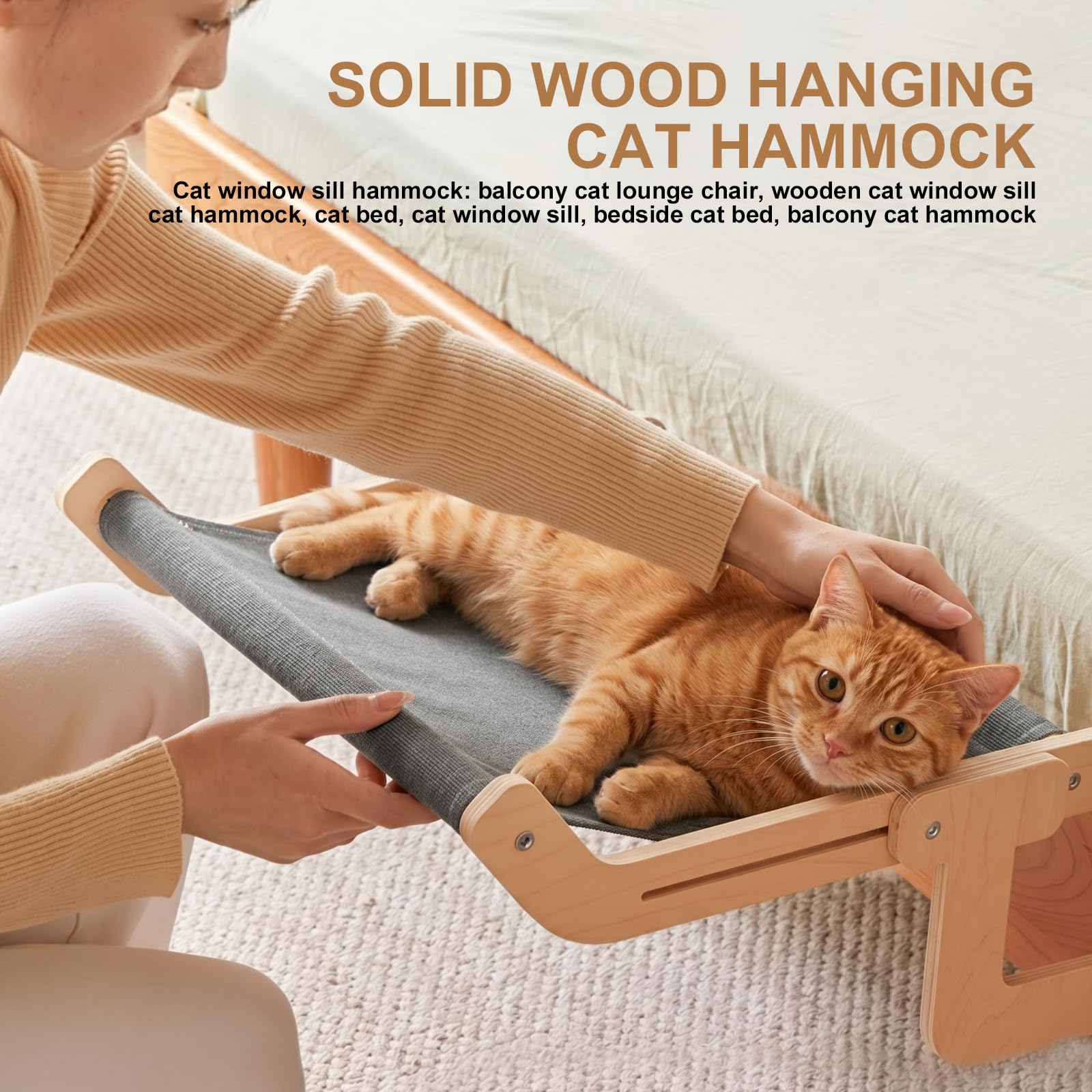 Hamaca para ventana, hamaca para gatos, balcón, madera para gato, ventana, perchas, hamaca para gatos, cama para borde de cama, gatos, balcón, hamaca