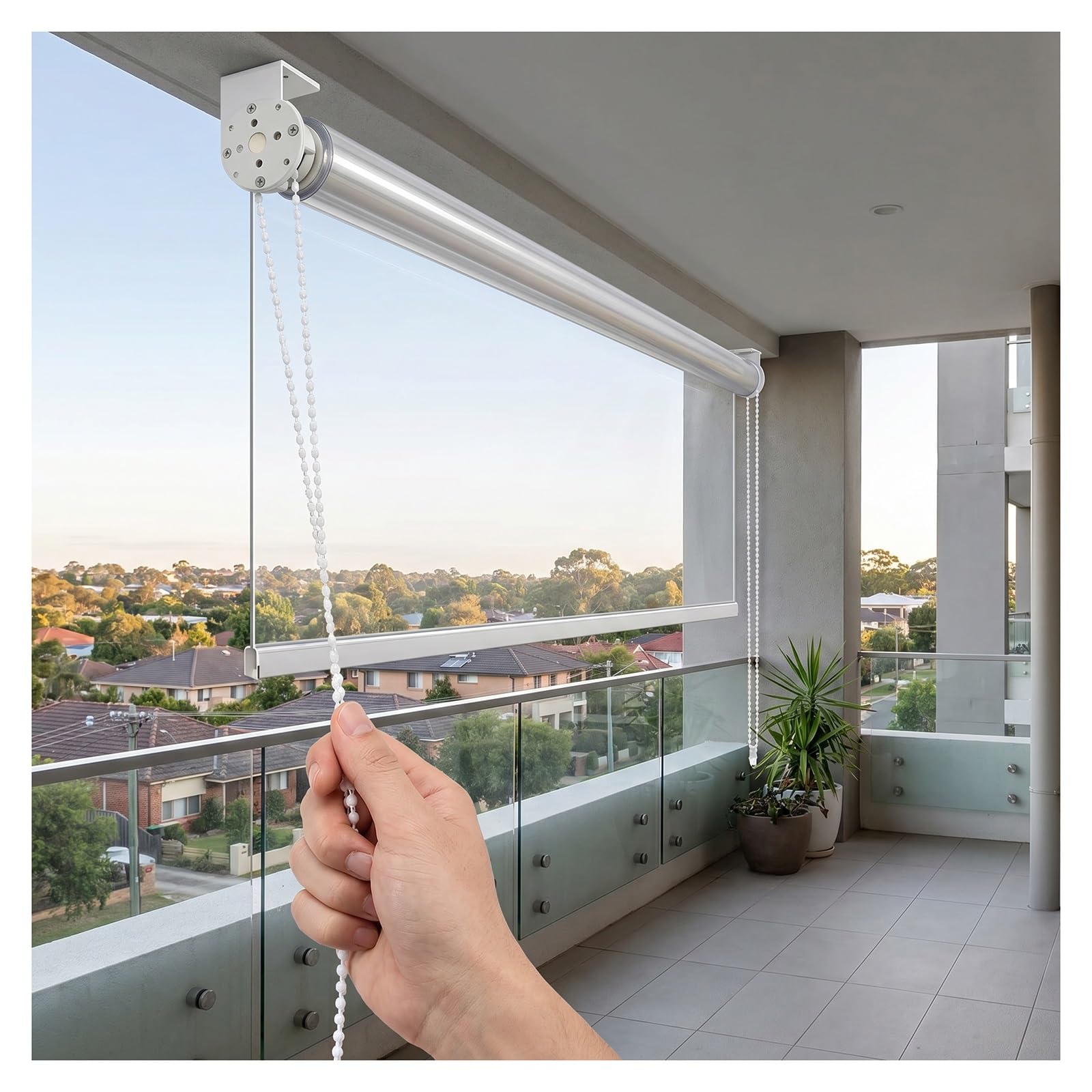 Clear waterproof roller blinds，vinyl curtains for patio，porch blinds for wind and rain，clear pvc roller blinds，light-filtering roller shades，outdoor roll up blinds(W100*H160cm/W39.37*H62.9in)