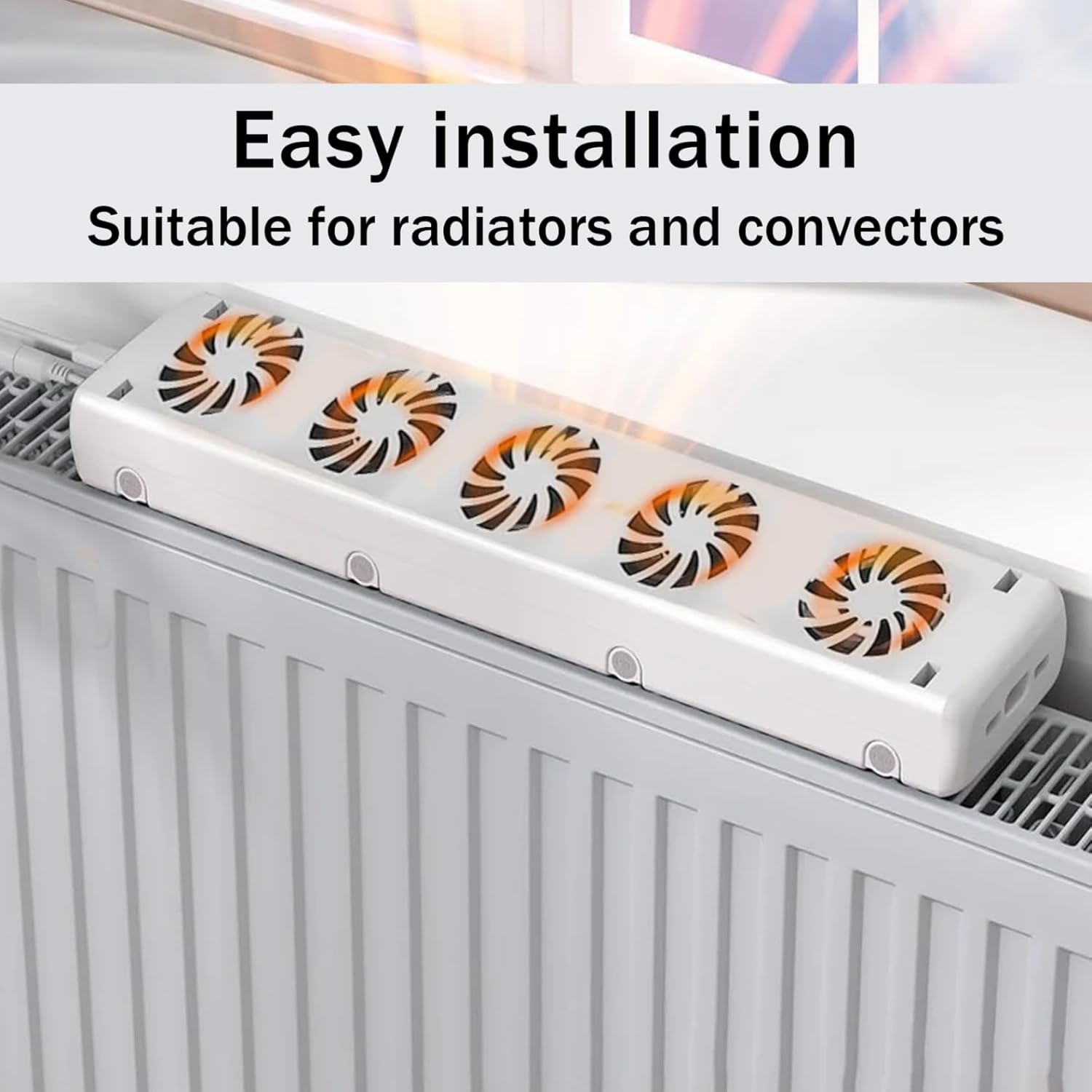 Household Radiator Fan Running Quiet Saving Energy Heater Fan Smart Radiator Amplifier Adjustable Speed with 5 Fans Easy Installation for Home Fans, Electric, Heat, Heat