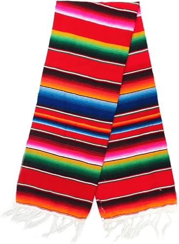 Leos Imports Manta étnica mexicana serape, 84 x 55 pulgadas, manta tradicional mexicana, manta hecha a mano, hecha en México con hilos únicos de