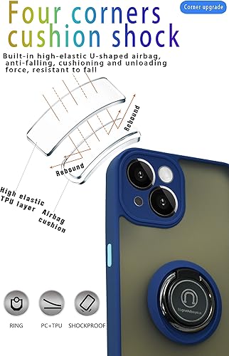 Miniatura 6 de Está especialmente diseñado para iPhone 13 Mini antihuellas, soporte de anillo giratorio de 360 integrado sólido y duradero, funda magnética sólida