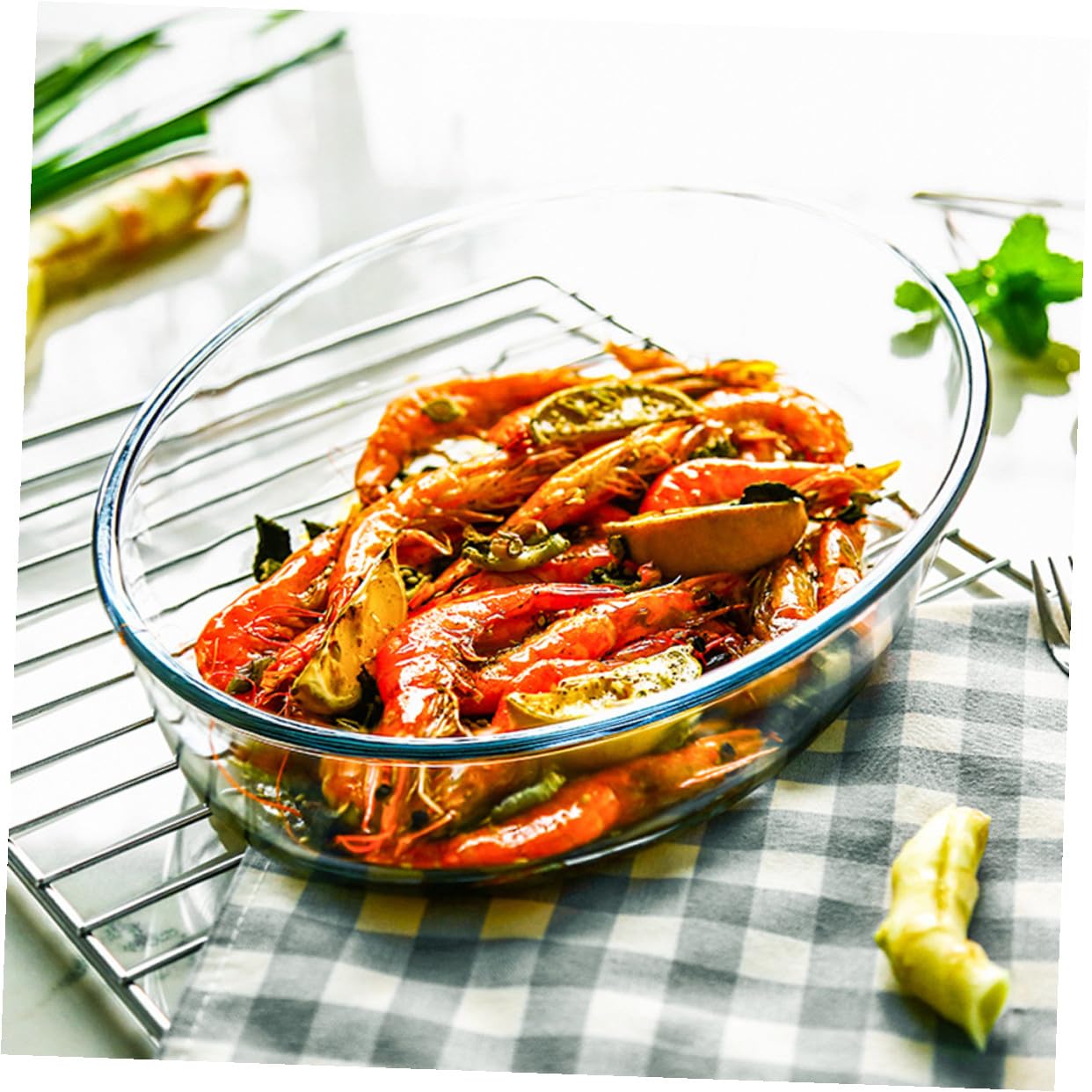 DOITOOL Ovales Glas Backofen Geschirr 2400ml Mikrowellengeeignete Glaspfanne Ofenfestes Haushaltsgeschirr für Backen und Servieren