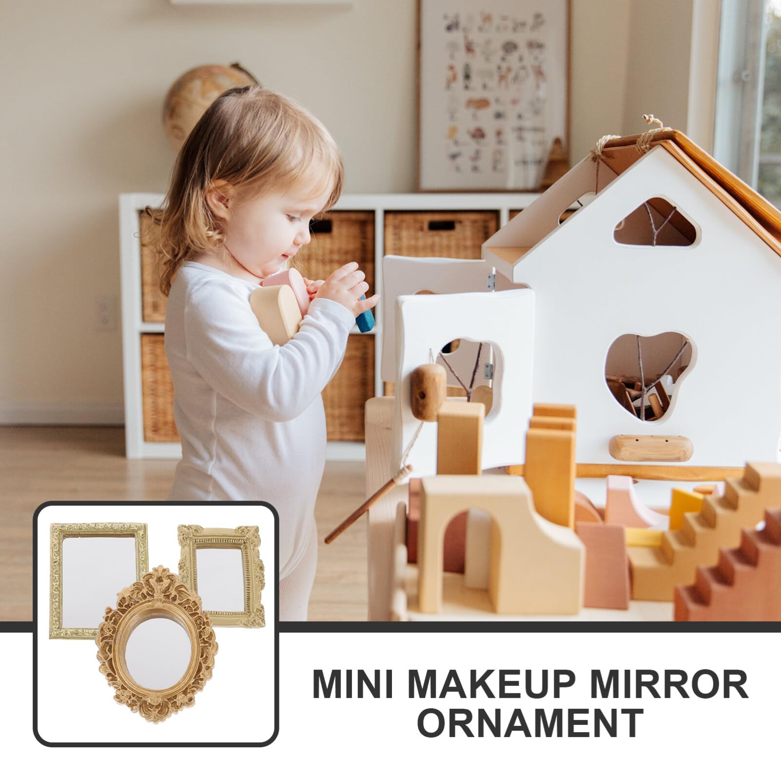 1/12 Casa Delle Bambole Accessori In Miniatura Mini Set Di Articoli Da Toeletta Simulazione Asciugamano Specchio Profumo Sapone Modello Giocattoli Decorazione Della Casa Delle Bambole - Foto 3