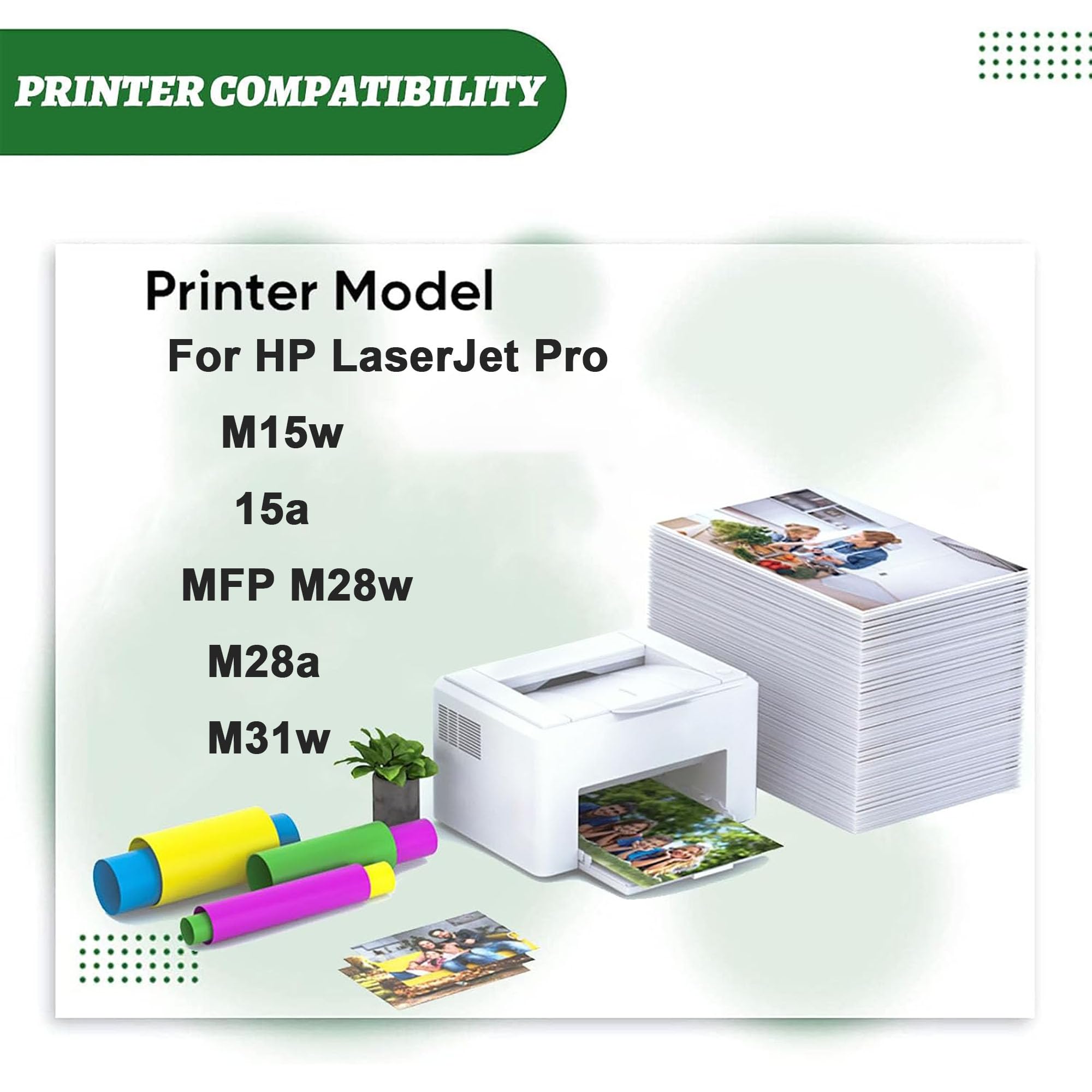 Cartuccia toner di ricambio compatibile M28-M31 ad alta capacità per stampanti per HP LaserJet Pro M15w 15a MFP M28w M28a M31w, con chip,Black-2pcs