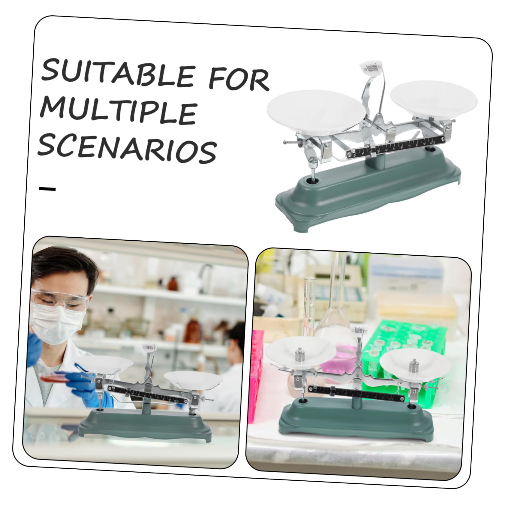 Cabilock Báscula De Tres Brazos Balanza Científica Herramienta De Laboratorio Para Experimentos Báscula Portátil Con Pesas De Tres Brazos Para Enseñanza
