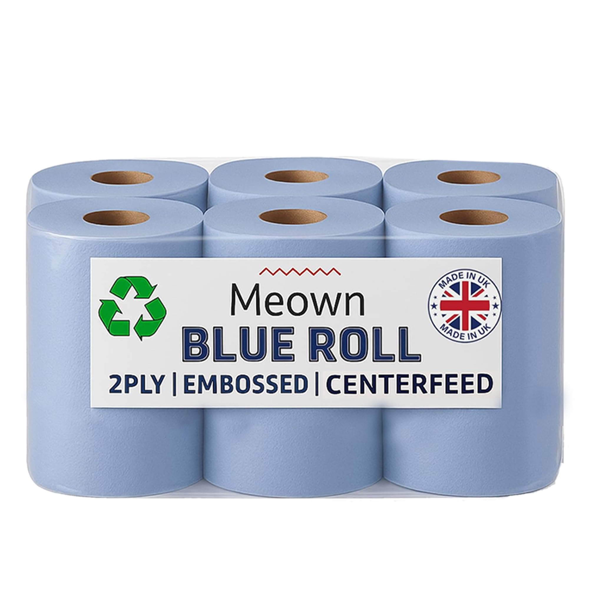 Blue Roll | Pack of 6 Premium Centrefeed Rolls | Durable & Versatile | 2-Ply Tissue | Ultimate Cleaning Solution for Home & Office