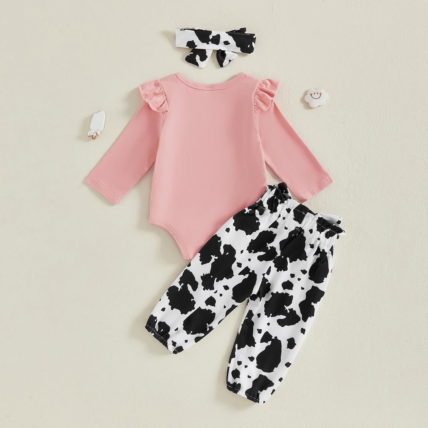 Kayotuas Western Baby Girl Clothes Newborn Cowgirl Outfit My First Rodeo Romper Cow Print Pants Headband 1st Birthday Outfits - Image 4