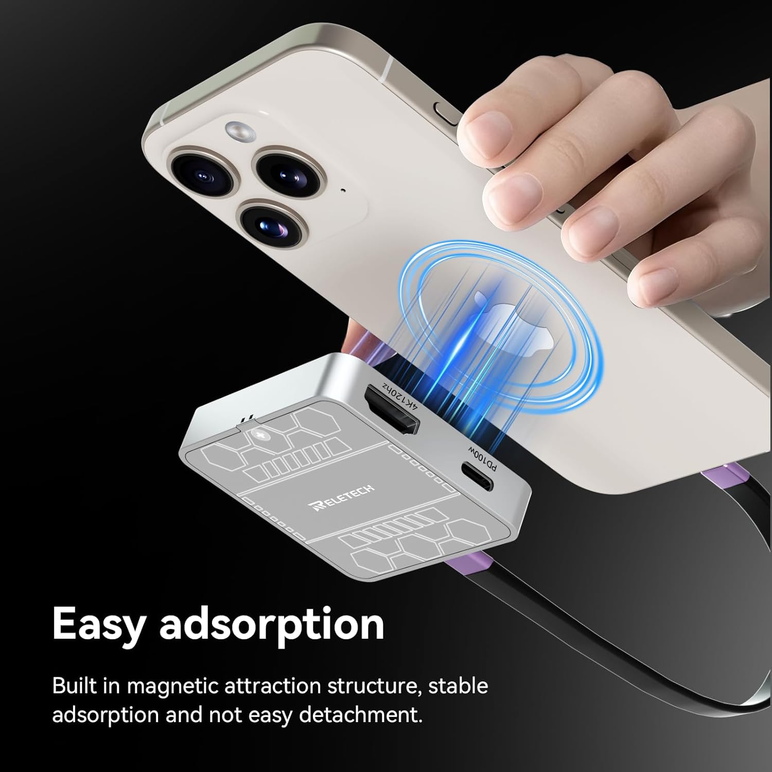 1TB Magnetic Portable External Solid State Drive, Aluminum Alloy, 4K ProRes HDR Record and Store, PD100W Charging Up to 1000MB/s USB 3.2, Compatible with iPhone 16/17, Laptops (Gray-1)