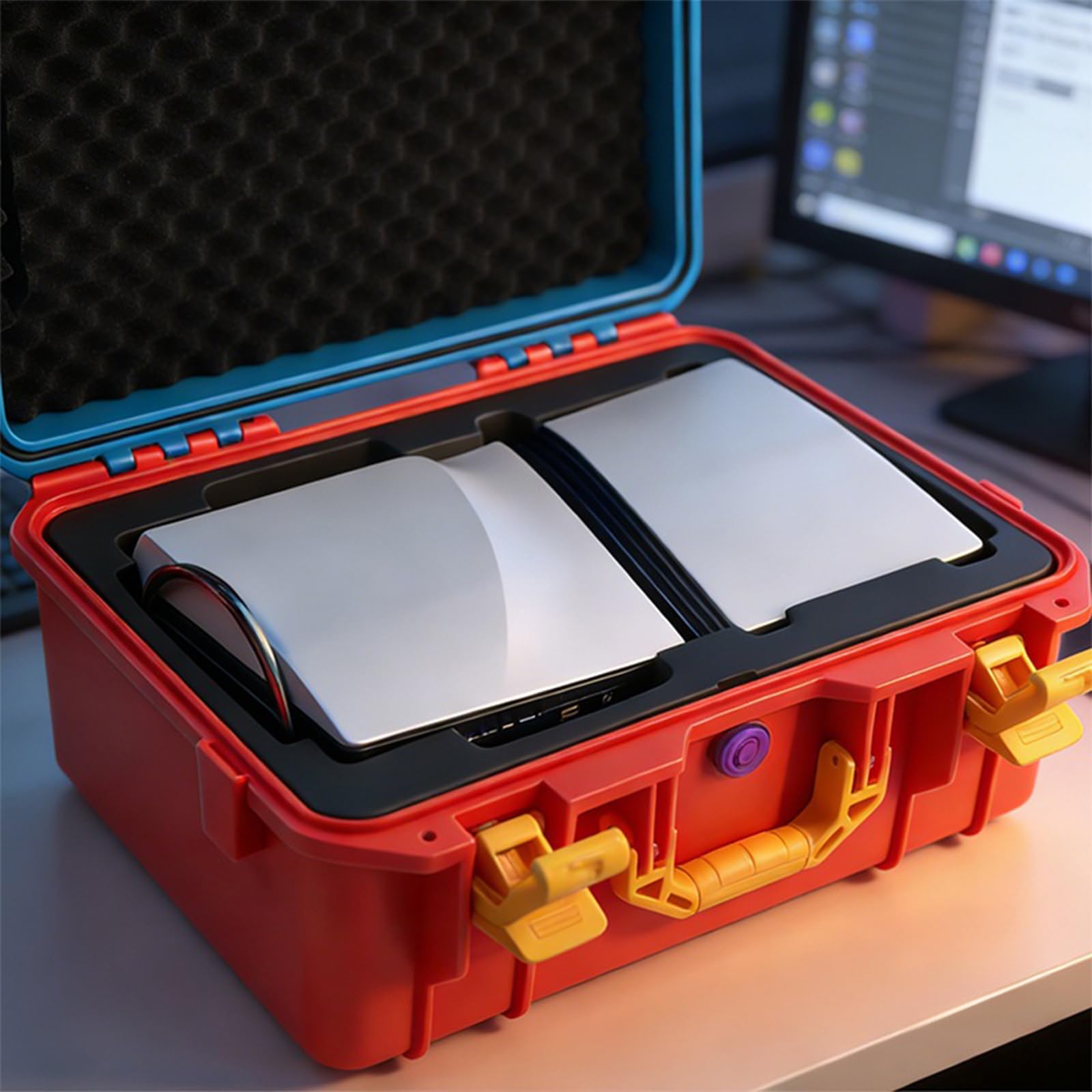 HDOYTXXM Tragbare Hartschalen Aufbewahrungstasche für Gaming Konsole für Reisen, Heimbüros, nur Tasche, tragbar