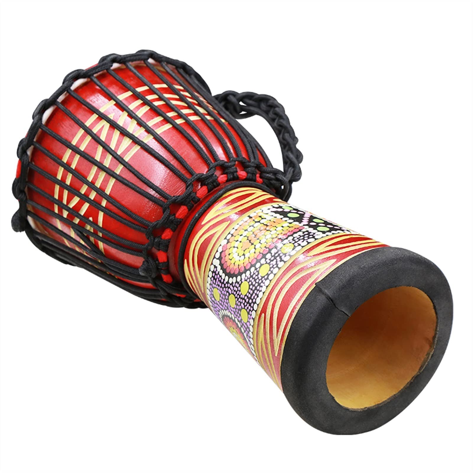 FLFL Djembe Tambor Djembe Pintado De 8 Pulgadas para Niños Principiantes Jugando A La Pandereta De Madera De Piel De Cabra