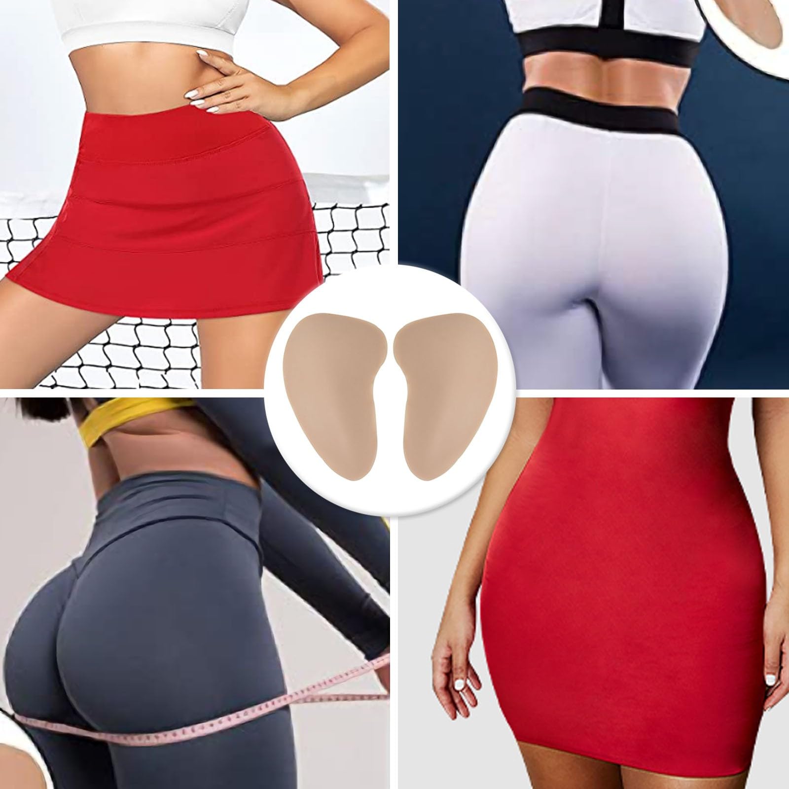 2 Almohadillas de Silicona para Levantamiento de glúteos, para Crossdresser y Caderas, extraíbles, para Levantamiento de glúteos, Moldeador de Abdomen, para Crossdressing