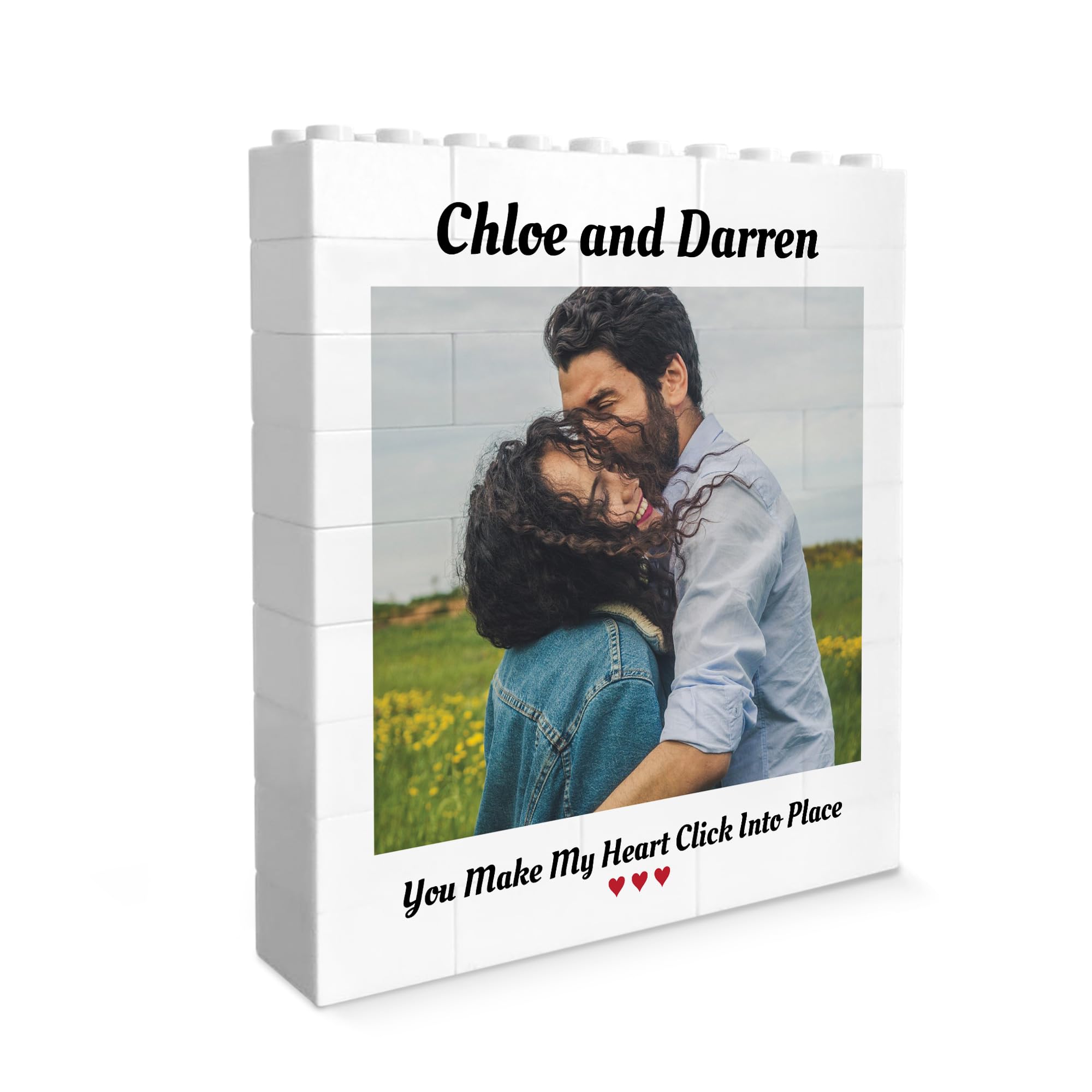 Red Ocean For Boyfriend Girlfriend Husband Wife Brick Photo Block Personalised Couple Puzzle Gift For Him Her Anniversary Keepsake