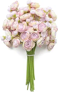 Floroom Ranunculus Artificial Flowers 18 Pcs Lilac Faux Silk Mini Ranunculus Bulk Fake Wedding Filler Flowers for DIY Bouquets, Centerpieces, Bridal Shower Decorations & Arrangements