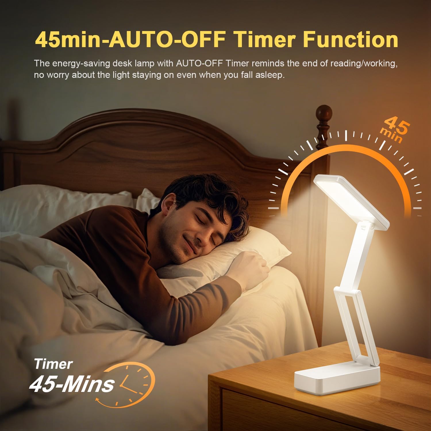 Rechargeable Lamps Cordless Lamps,6000mAh Battery Powered Lamp,3 Colors+Dimmable Desk Light,Rechargeable Table Lamp with USB Charging Port+45min-Timer,Wireless & Portable Light,Battery Operated Lights - Image 6