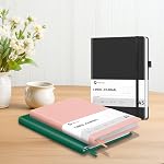 Lonely Oak Carnet de notes du Journal Linéaire, A5 Carnet de notes doublé de couverture rigide pour femmes & Les hommes, 120GSM Papier sans acide avec couverture rigide en cuir et poche intérieure, journal quotidien pour le travail (noir)