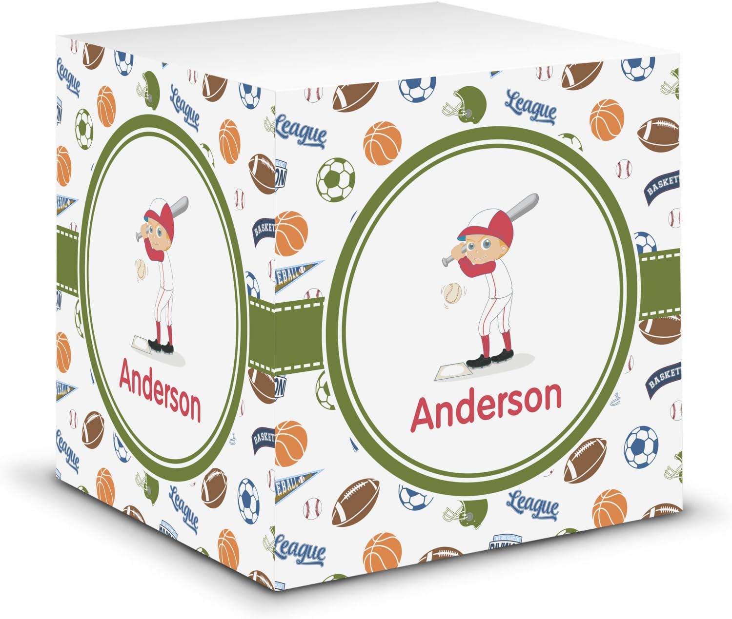Personalized Sports Sticky Note Cube