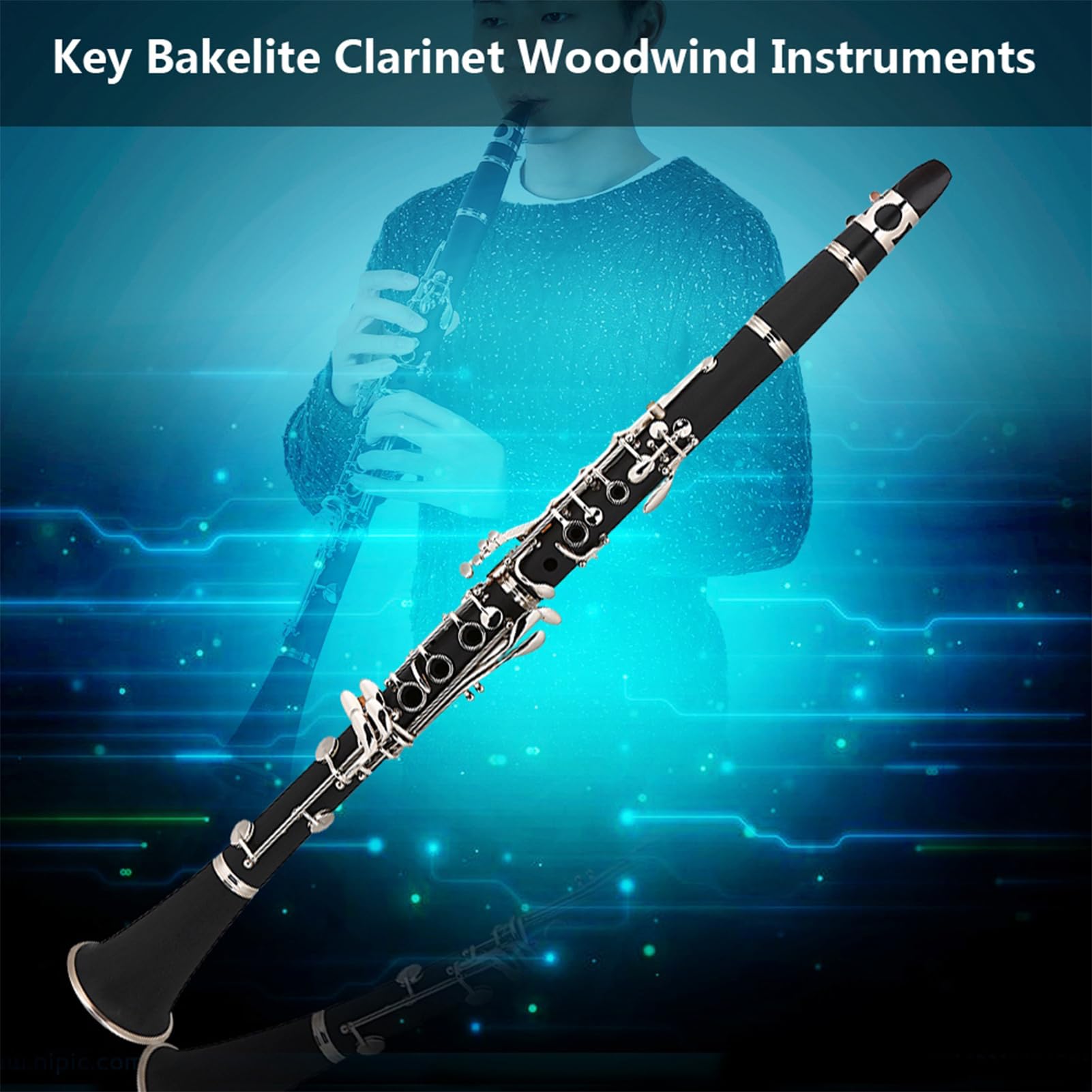 Generic Clarinetto in Bachelite con Tono B Discendente a 17 Tasti per Prestazioni Audio Fluide Nelle Bande Musicali