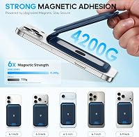 Portofel magnetic SHIELDON MagSafe cu suport, din piele naturală, cu protecție RFID și fereastră pentru ID, pentru iPhone 12-17 Pro Pro Max Plus, albastru marin 5