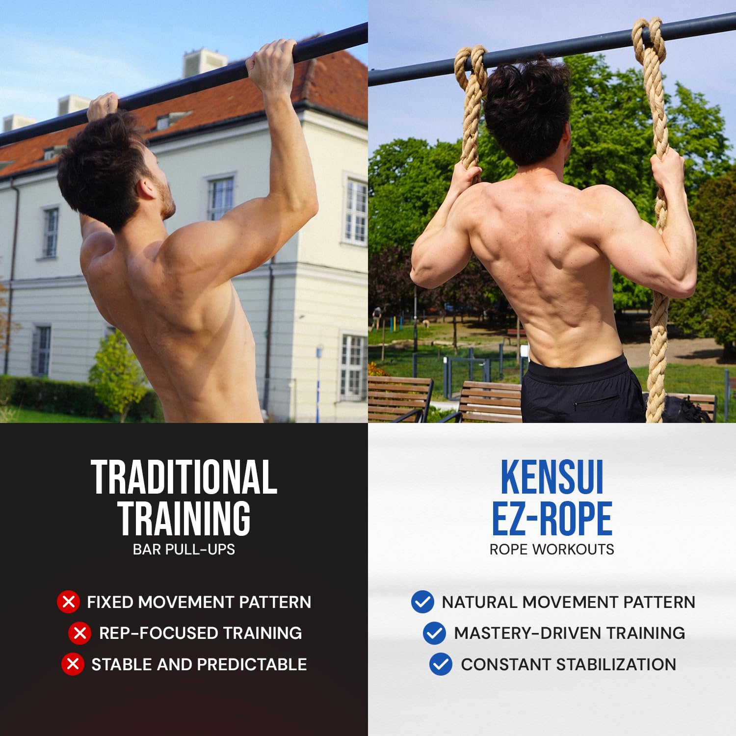 KENSUI EZ-Rope - Corda da arrampicata per trazioni e trazioni, per allenare