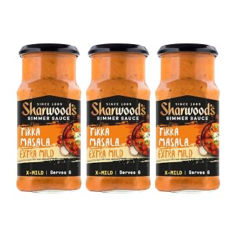 Sharwoods Indian Cooking Sauce, Rich Authentic Flavor, Quick & Easy Meal Prep, 14.1 oz Glass Jars 3 Pack 3 Pack, Extra Mild Tikka Masala