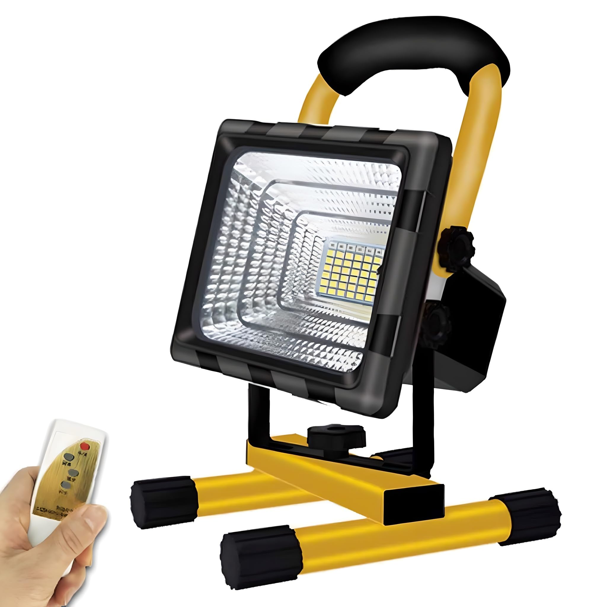 Luz de trabajo LED recargable, luz de trabajo LED portátil con iluminación puntual y carga USB, luces impermeables IP65 para exteriores, camping, sitio de construcción, taller, garaje Remote 12-38h