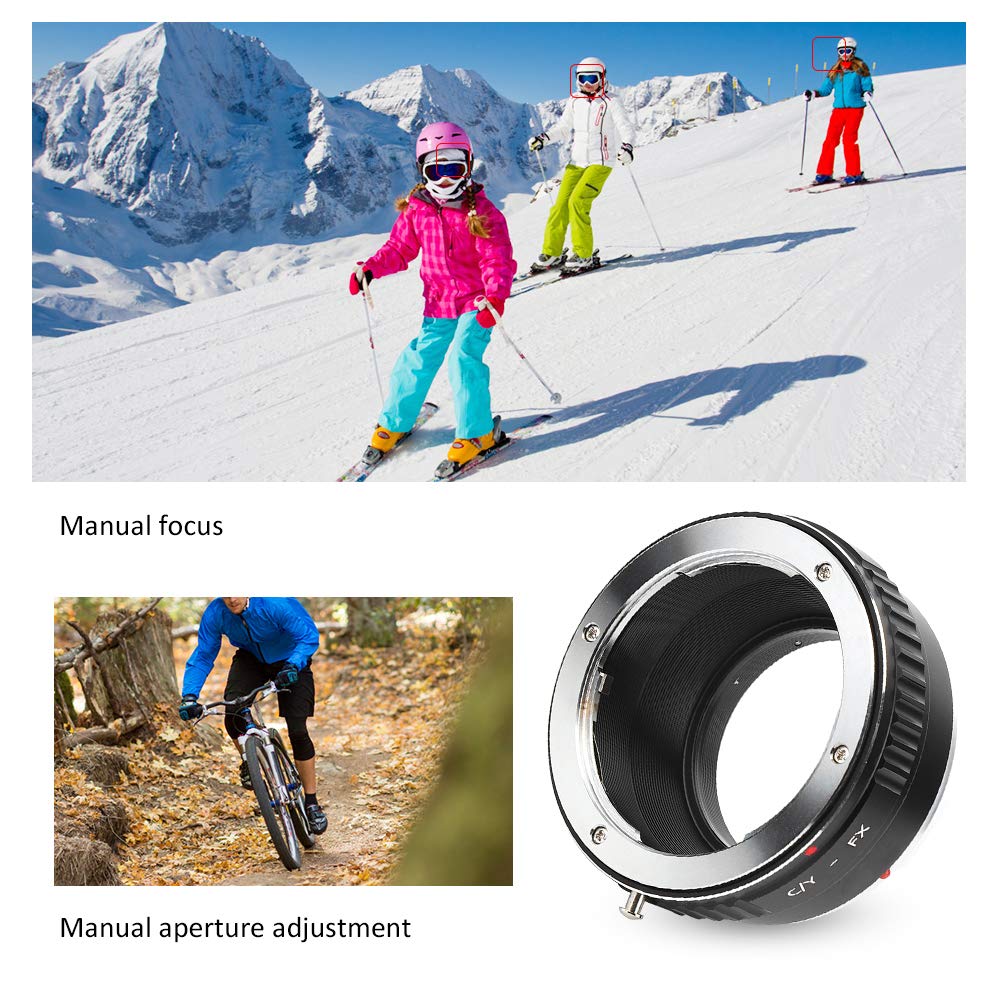 Fikaz OM FX - Anello adattatore per obiettivo Olympus OM, in lega di alluminio, compatibile con fotocamere Fuji FX Mirrorl, anello adattatore per obiettivo compatibile, design leggero