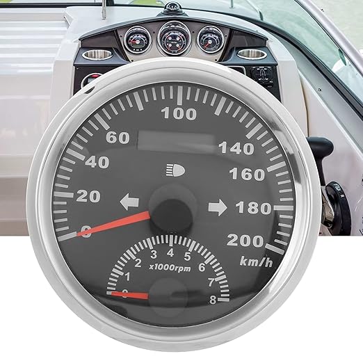 Speedometer, Stainless Steel Odometer Ultra Wide Working Voltage LCD