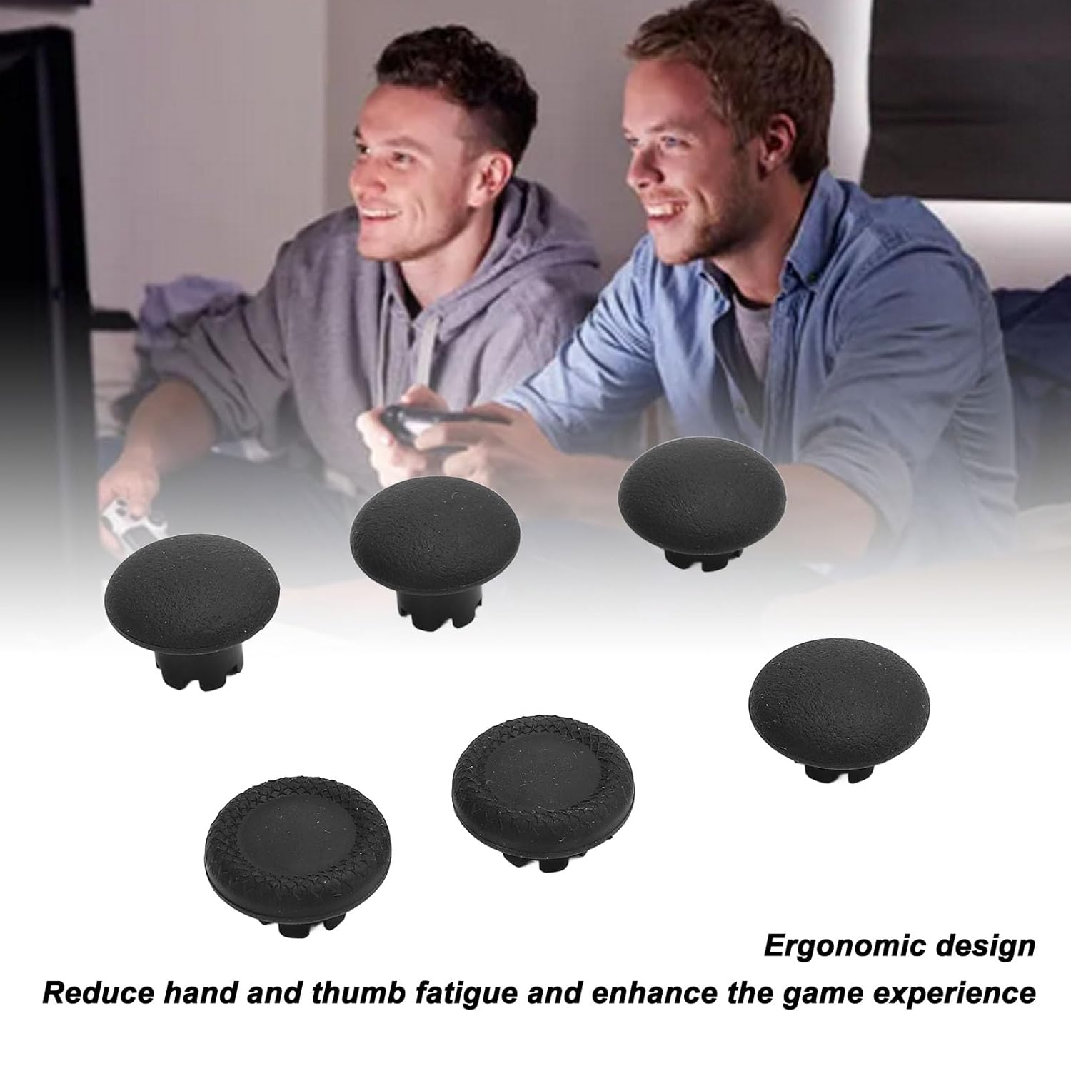 Thumbsticks Caps Replacement for Edge Controller, Thumb Stick Grips for Pro Controller, Standard Concavex2, Low Domex2, High Domex2(Black) - Image 6