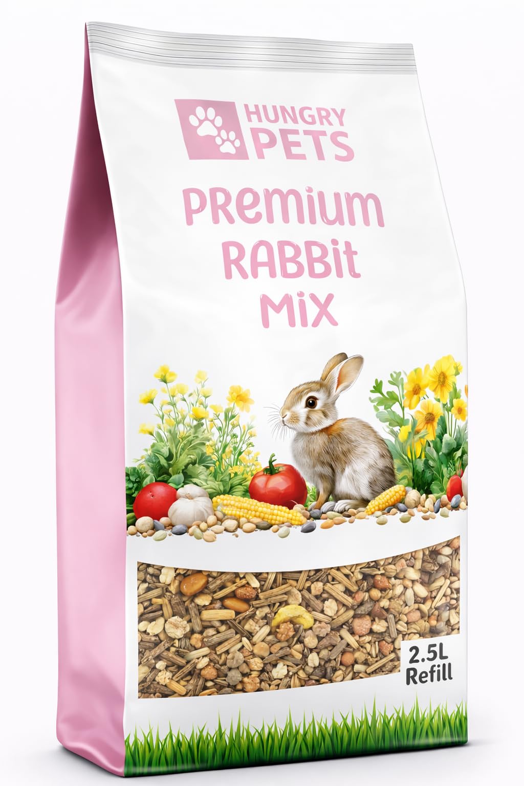 Hungry Pets Rabbit Food, 2.5L Refill Bag